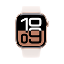 Apple Watch S10 GPS + Cellular 42mm - Rose Gold Aluminum Case with Light Blush Sport band - M/L - ساعة ابل - الجيل العاشر - تدعم شريحة اتصال - اللون ( البيج - الذهبي )