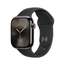 Apple Watch S10 GPS + Cellular 46mm - Slate Titanium Case With Black Sport Band - M/L - ساعة ابل - الجيل العاشر - تدعم شريحة اتصال - اللون ( الاسود )
