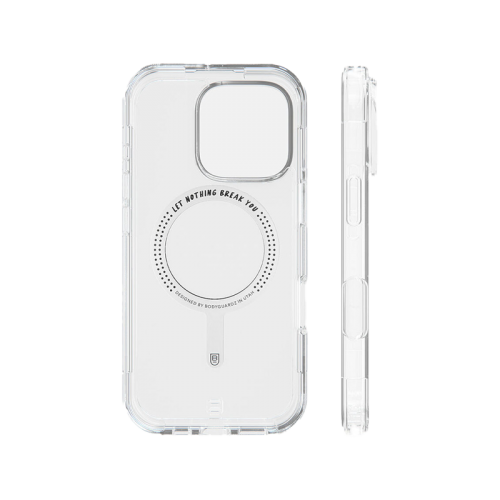 BodyGuardz Accent Magsafe Case for iPhone16 Pro / 16 Pro Max - Clear [B] -  كفر حماية عالية - ماغ سيف - مقاومه عاليه للصدمات - مع خيط علاقه