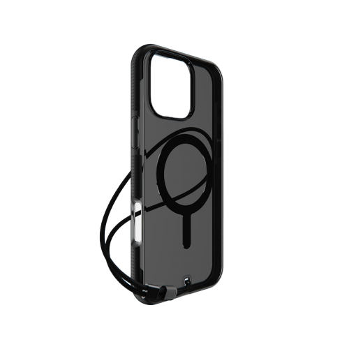 BodyGuardz Ace Pro With Magsafe Case for iPhone16 Pro / 16 Pro Max - Smoke Black [B] -  كفر حماية عالية - ماغ سيف - مقاومه عاليه للصدمات - مع خيط علاقه