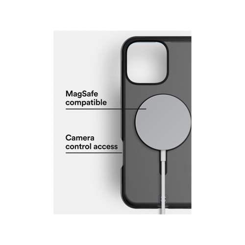 BodyGuardz Ace Pro With Magsafe Case for iPhone16 Pro / 16 Pro Max - Smoke Black [B] -  كفر حماية عالية - ماغ سيف - مقاومه عاليه للصدمات - مع خيط علاقه
