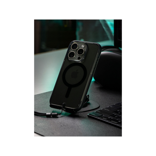 BodyGuardz Ace Pro With Magsafe Case for iPhone16 Pro / 16 Pro Max - Smoke Black [B] -  كفر حماية عالية - ماغ سيف - مقاومه عاليه للصدمات - مع خيط علاقه