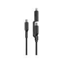 Energea Flow Duo USB-C to USB-C + Lightning 480Mbps 240W 1.5m Cable - Black [B] - سلك شحن  - انيرجيا - 2 في 1 - تايب سي + ايفون - طول متر ونصف - كفالة 5 سنين