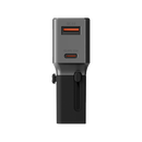 Energea TravelGo 1-Port USB-C & USB-A 25W PD Travel Adapter - Gunmetal Black  - شاحن حائط دولي - منفذين للشحن الذكي والسريع - قوة 25 واط - كفالة 24 شهر