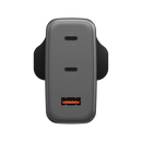 Energea Ampcharge 2-Port USB-C & 1-Port USB-A 100W GaN Wall Charger - Gunmetall [B] - بلاك حائط شحن - قوة 100 واط - انيرجيا - 3 فتحات للشحن السريع - 2 فتحتين تايب سي - 1 فتحه يو اس بي - كفالة 12شهر