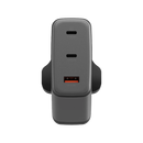 Energea Ampcharge 2-Port USB-C & 1-Port USB-A 100W GaN Wall Charger - Gunmetall [B] - بلاك حائط شحن - قوة 100 واط - انيرجيا - 3 فتحات للشحن السريع - 2 فتحتين تايب سي - 1 فتحه يو اس بي - كفالة 12شهر