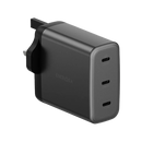Energea Ampcharge 3-Port USB-C 100W GaN Wall Charger - Gunmetal [B] - بلاك حائط شحن - قوة 100 واط - انيرجيا - 3 فتحات تايب سي للشحن السريع - كفالة 12شهر