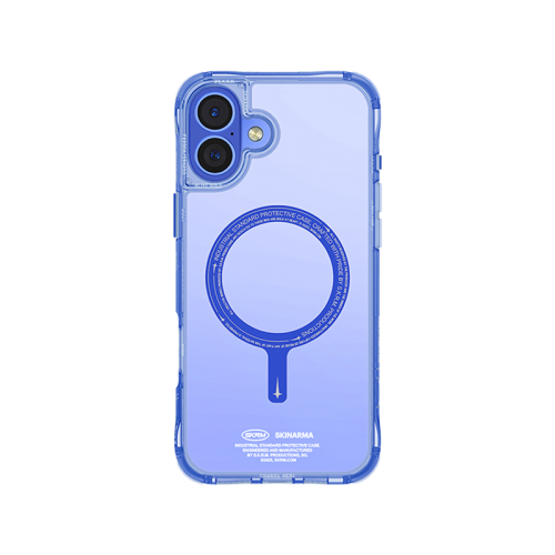 SkinArma Saido Prime Edition MagSafe case for iPhone 16 / iPhone 16 Plus - Blue [B]- سكين أرما كفر - ماغ سيف - شفاف ازرق