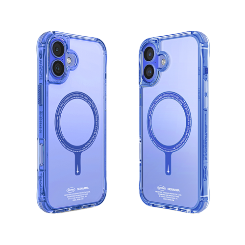 SkinArma Saido Prime Edition MagSafe case for iPhone 16 / iPhone 16 Plus - Blue [B]- سكين أرما كفر - ماغ سيف - شفاف ازرق