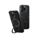 Uniq Swivix MagSafe case with 360 Rotation Kickstand for Apple iPhone 16 Pro / 16 Pro Max - Carbon Black [B] - كفر حماية عالية - يونيك - ماغ سيف + مسكه دائرية