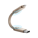 Bazic GoCharge 4 IN 1 Input USB A and USB-C to Output USB-C and Lightning Cable 15cm - Gold - سلك شحن - 4 في 1 - من يو اس بي + تايب سي - الى تايب سي + ايفون - طول 15سم - بيزك