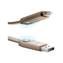 Bazic GoCharge 4 IN 1 Input USB A and USB-C to Output USB-C and Lightning Cable 1M - Gold - سلك شحن - 4 في 1 - من يو اس بي + تايب سي - الى تايب سي + ايفون - طول 1 متر - بيزك