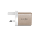 Energea Ampcharge 1-Port USB-C and 1-Port USB-A 35W GaN Wall Charger - Gold [B] - شاحن حائط - انيرجيا - قوة 35 واط - 2 فتحتين للشحن السريع - 1 تايب سي بي دي - 1 يو اس بي  - كفالة 18 شهر