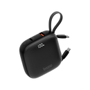 Bazic GoPower Fusion 4 in 1 Power Bank With Build in USB-C And Lightning Cable 10000mAh - Black - بطارية متنقلة - بيزك - قوة 10000 - سلك شاحن أيفون + تايب سي - 1 منفذ تايب سي - 1 منفذ يو اس بي - شاشة رقمية - كفالة 12 شهر