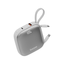 Bazic GoPower Fusion 4 in 1 Power Bank With Build in USB-C And Lightning Cable 10000mAh - Vanilla [B] - بطارية متنقلة - بيزك - قوة 10000 - سلك شاحن أيفون + تايب سي - 1 منفذ تايب سي - 1 منفذ يو اس بي - شاشة رقمية - كفالة 12 شهر