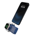 Bazic GoPower Koda 2 in 1 Power Bank With Foldable USB-C /Lightning Pin And Apple Watch Charger 5000mAh - Blueberry - بطارية متنقلة + ستاند - مع شاحن ايفون + تايب سي + شاحن ساعه ابل - سعة 5000 مللي امبير - كفالة 12 شهر