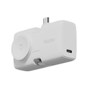 Bazic GoPower Koda 2 in 1 Power Bank With Foldable USB-C /Lightning Pin And Apple Watch Charger 5000mAh - Vanilla - بطارية متنقلة + ستاند - مع شاحن ايفون + تايب سي + شاحن ساعه ابل - سعة 5000 مللي امبير - كفالة 12 شهر