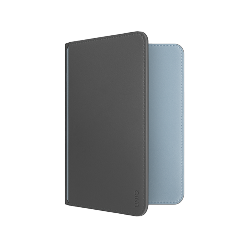 Uniq Belmont Passport Holder With RFID Blocking With Apple's Find My - Charcoal / Washed Blue.[B] - محفظة لجواز السفر - مع خاصية التتبع