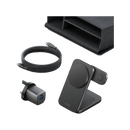 Energea Essential Kit Ampcharge GaN 35W Wall Charger + MagTrio Plus 3 in 1 Wireless Charger - Gun + Helix USB-C to USB-C Cable - Grey [B] حقيبة السفر - 4 في 1 - حقيبة + ستاند شحن لا سلكي 3 في 1 + شاحن حائط قوة 35 واط + سلك شحن تايب سي - كفالة 12 شهر
