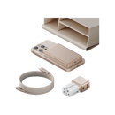 Energea Voyager Kit Travel world Adapter 25 + Alupac Power Bank 10000mAh + Helix Cable 1.5M + Pouch - Beige [B] - حقيبة السفر - 4 في 1 حقيبة + بطاريه ماغ سيف سعة 10000 مللي امبير + شاحن حائط دولي + سلك شحن تايب سي طول 1.5 متر - كفالة 12 شهر