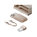 Energea X Bazic Travel Kit Travel world Adapter 25 + Alupac Power Bank 10000mAh + Alu Cable 15CM + Pouch - Beige حقيبة السفر - 4 في 1 - حقيبة + بطاريه ماغ سيف سعة 10000 مللي امبير + شاحن حائط دولي + سلك شحن 4 في 1 طول 15 سم - كفالة 12 شهر