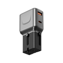 Energea TravelGo 1-Port USB-C & USB-A 35W PD Travel Adapter - Gunmetal Black  - شاحن حائط دولي - منفذين للشحن الذكي والسريع - قوة 35 واط - كفالة 24 شهر