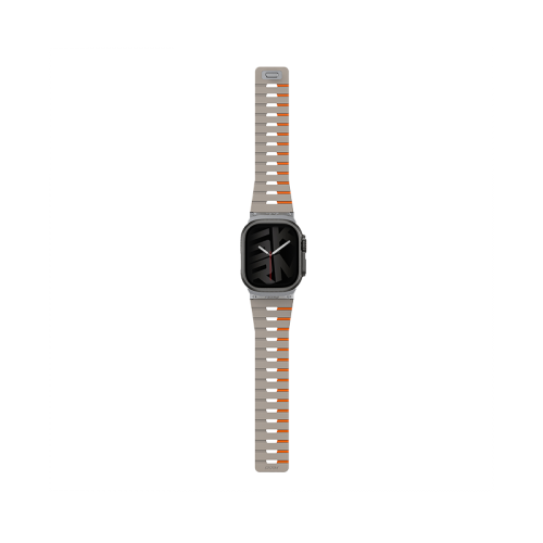 SkinArma Gemini Magnetic Watch Strap for Apple Watch 49/46/45MM - Grey Orange [B] - سير ساعة أبل واتش