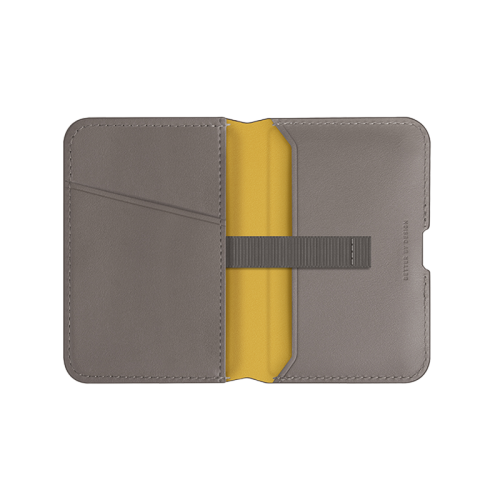 Uniq Lyden DS RFID-Blocking Magnetic Wallet with Kick Stand - Flint Grey / Canary Yellow [B] - ستاند جانبي ومحفظة للبطاقات - ماغ سيف - يونيك