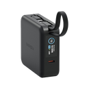 Energea Magpac Mini Plus Wireless Power Bank 10000mAh With Build in USB-C Cable & Display - Black - بطارية متنقلة - انيرجيا - سعة 10000 - عدد 2 سلك شاحن تايب سي - مع شحن لاسلكي - تدعم شحن ساعة ابل + الايربودز - شاشة رقميه - كفالة 24 شهر