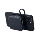 Energea Magpac Mini Plus Wireless Power Bank 10000mAh With Build in USB-C Cable & Display - Blue - بطارية متنقلة - انيرجيا - سعة 10000 - عدد 2 سلك شاحن تايب سي - مع شحن لاسلكي - تدعم شحن ساعة ابل + الايربودز - شاشة رقميه - كفالة 24 شهر