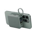 Energea Magpac Mini Plus Wireless Power Bank 10000mAh With Build in USB-C Cable & Display - light green - بطارية متنقلة - انيرجيا - سعة 10000 - عدد 2 سلك شاحن تايب سي - مع شحن لاسلكي - تدعم شحن ساعة ابل + الايربودز - شاشة رقميه - كفالة 24 شهر