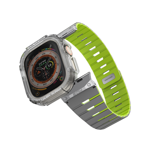 SkinArma Gemini Magnetic Strap + Atom Case Bundle for Apple Watch 49MM - Lime Green [B] - سير ساعة أبل واتش