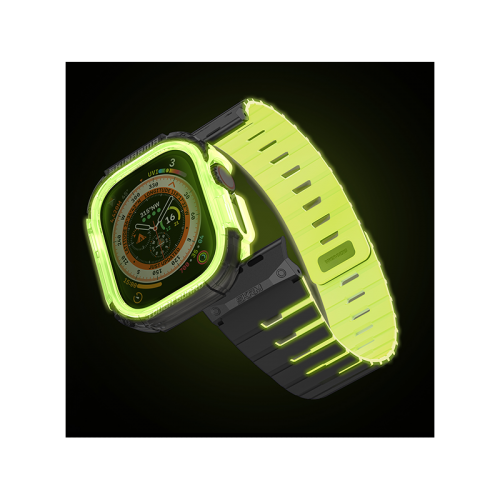 SkinArma Gemini Magnetic Strap + Atom Case Bundle for Apple Watch 49MM - Lime Green [B] - سير ساعة أبل واتش