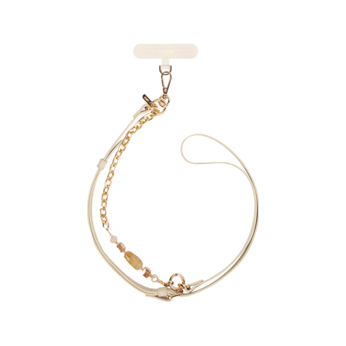 Uniq Coehl Caryne 2-In-1 Universal Lanyard & Handstrap - Cream [B] - خيط علاقة - من يونيك - يمكنكم اختيار مع كفر شفاف او بدون كفر فقط خيط علاقة