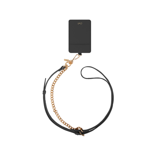 Uniq Coehl Caryne 3-In-1 Universal Lanyard & Handstrap With ID Card Holder - Ebony [B] - خيط علاقة + محفظة بطاقات + مسكة يد - من يونيك