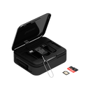 BAZIC GoCharge Loop 5-In-1 Adapter with Cable Kit - 60W / 1 Meter / Micro USB / USB-A / USB-C / Lightning / Black [B] مجموعة سفر قابلة للسحب - من يو اس بي + تايب سي - الى تايب سي + ايفون - طول 1 متر