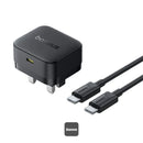 Baseus Palm Fast Charger 1C 30W - Cluster Black (with Baseus Cable USB-C to USB-C 60W) [D] - شاحن حائط  - قوة 30 واط - بيسوس - تايب سي