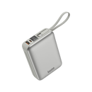 Bazic GoPower Fusion Mini 20K 3 in 1 Power Bank 20000mAh With Build in USB-C & Lightning Cable - Pebble [B]- بطارية متنقلة - بيزك - قوة 20000 - سلك شاحن أيفون + تايب سي - 1 منفذ تايب سي - 1 منفذ تيو اس بي - شاشة رقمية - كفالة 24 شهر