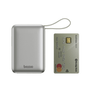 Bazic GoPower Fusion Mini 20K 3 in 1 Power Bank 20000mAh With Build in USB-C & Lightning Cable - Pebble [B]- بطارية متنقلة - بيزك - قوة 20000 - سلك شاحن أيفون + تايب سي - 1 منفذ تايب سي - 1 منفذ تيو اس بي - شاشة رقمية - كفالة 24 شهر