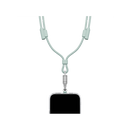 Energea Lasso 2-In-1 USB-C To USB-C 240W 480Mbps Lanyard With Charging Cable 1.5M - light green [B] - خيط علاقة - 2 في 1 - انيرجيا - سلك شحن تايب سي الى تايب سي - قوة 240 واط - يمكنكم اختيار مع كفر شفاف او بدون كفر فقط خيط علاقة