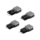 Energea TravelGo 2 Port USB-C 45W PD Travel Adapter - Gunmetal Black - شاحن حائط دولي - منفذين للشحن الذكي والسريع - قوة 45 واط - كفالة 24 شهر