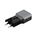 Energea TravelGo 2 Port USB-C 45W PD Travel Adapter - Gunmetal Black - شاحن حائط دولي - منفذين للشحن الذكي والسريع - قوة 45 واط - كفالة 24 شهر