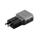 Energea TravelGo 2 Port USB-C 45W PD Travel Adapter - Gunmetal Black - شاحن حائط دولي - منفذين للشحن الذكي والسريع - قوة 45 واط - كفالة 24 شهر