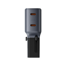 Energea TravelGo 2 Port USB-C 45W PD Travel Adapter - Gunmetal Black - شاحن حائط دولي - منفذين للشحن الذكي والسريع - قوة 45 واط - كفالة 24 شهر