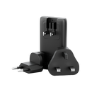 Energea TravelWorld Edge 65 2 Port USB-C 65W Travel Adapter - Gunmetal - شاحن حائط دولي للسفر - حجم صغير - مناسب لجميع دول العالم - 2 فتحتين تايب سي للشحن الذكي والسريع - قوة 65 واط - كفالة 18 شهر