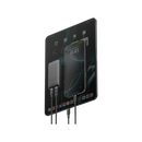 Energea TravelWorld Edge 65 2 Port USB-C 65W Travel Adapter - Gunmetal - شاحن حائط دولي للسفر - حجم صغير - مناسب لجميع دول العالم - 2 فتحتين تايب سي للشحن الذكي والسريع - قوة 65 واط - كفالة 18 شهر