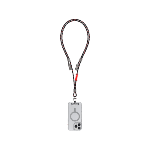 SkinArama Dyno Ve 2-In-1 USB-C To USB-C 240W Lanyard And Charging Cable - Black [B] - خيط علاقة - 2 في 1 - سكين ارما - سلك شحن تايب سي الى تايب سي - قوة 240 واط - يمكنكم اختيار مع كفر شفاف او بدون كفر فقط خيط علاقة