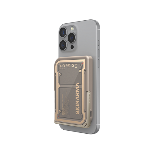 SkinArma Mecha Nexus USB-C 5000mAh Power Bank Built-In Kick Stand - Champagne[B] - بطارية متنقلة - ماغ سيف + ستاند - قوه 20 واط - سعة 5000 ملي امبير - كفالة 12 شهر