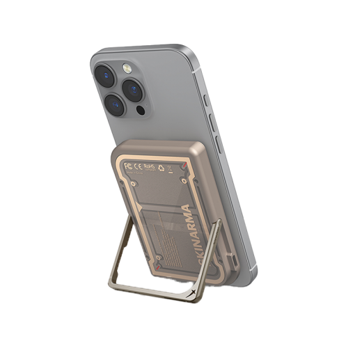 SkinArma Mecha Nexus USB-C 5000mAh Power Bank Built-In Kick Stand - Champagne[B] - بطارية متنقلة - ماغ سيف + ستاند - قوه 20 واط - سعة 5000 ملي امبير - كفالة 12 شهر