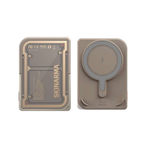 SkinArma Mecha Nexus USB-C 5000mAh Power Bank Built-In Kick Stand - Champagne[B] - بطارية متنقلة - ماغ سيف + ستاند - قوه 20 واط - سعة 5000 ملي امبير - كفالة 12 شهر
